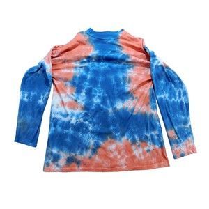 We The Free Womens Be Free Top SM Orange Blue Tie Dye Pullover
